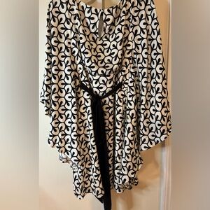 Unique Vintage Asymmetrical Black and White Dress